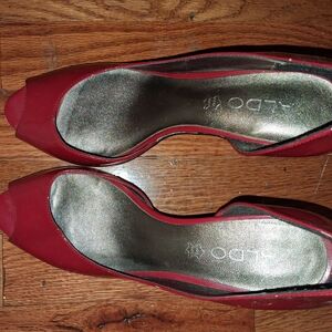 Aldo Red Peep-Toe Heels for Women